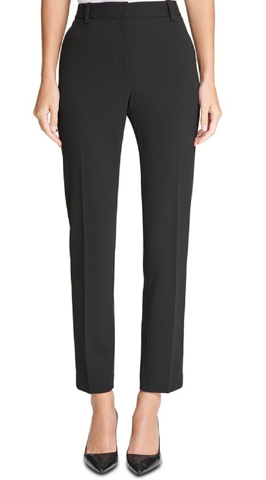 DKNY महिलाओं के स्लिम पैंट काले रंग के साइज़ 4Petite