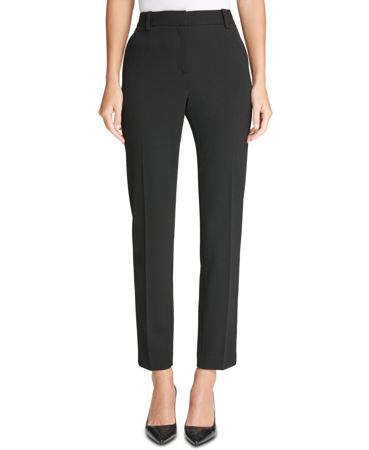 DKNY महिलाओं के स्लिम पैंट काले रंग के साइज़ 4Petite