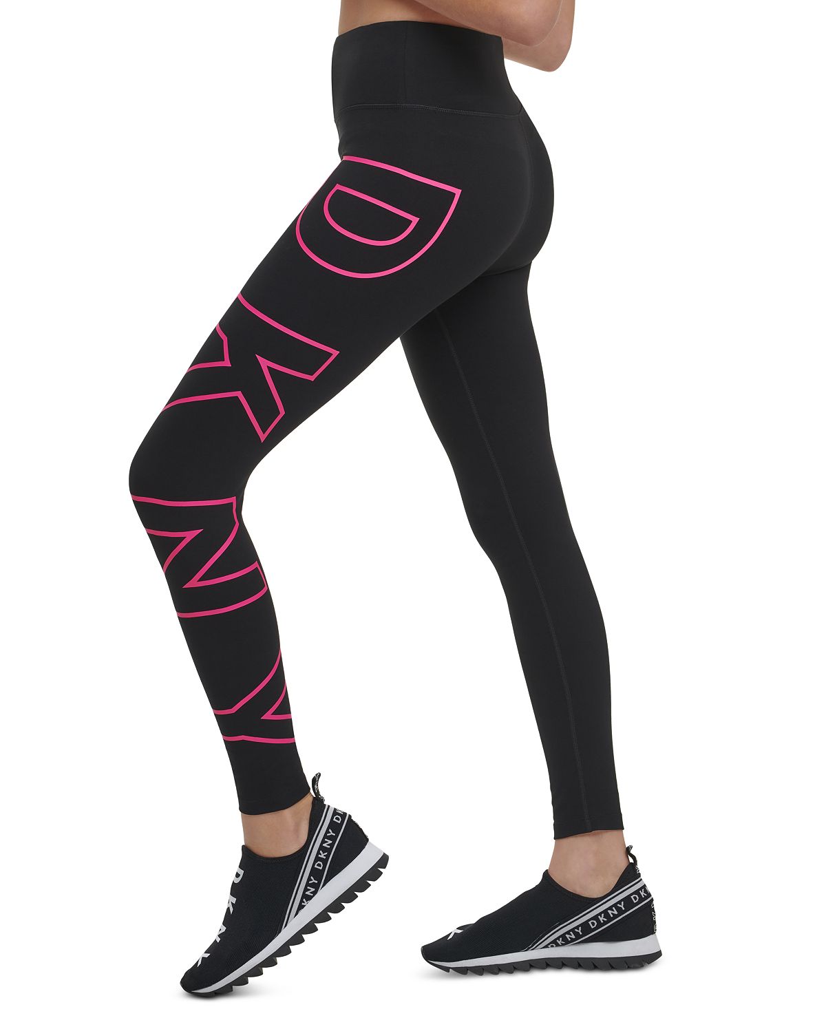 DKNY Women's Big Logo High Waist Leggings Black Size S