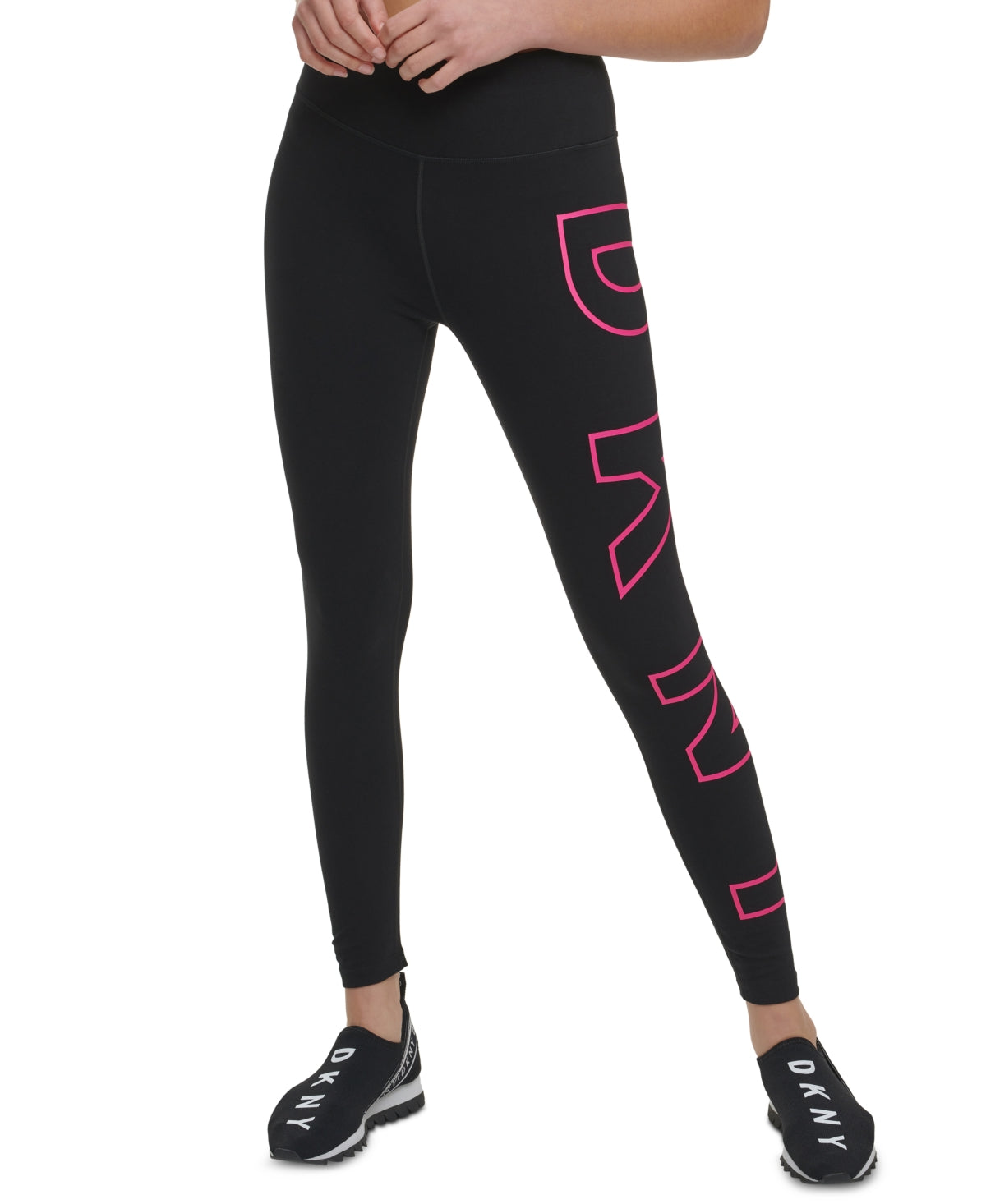 DKNY Women's Big Logo High Waist Leggings Black Size S