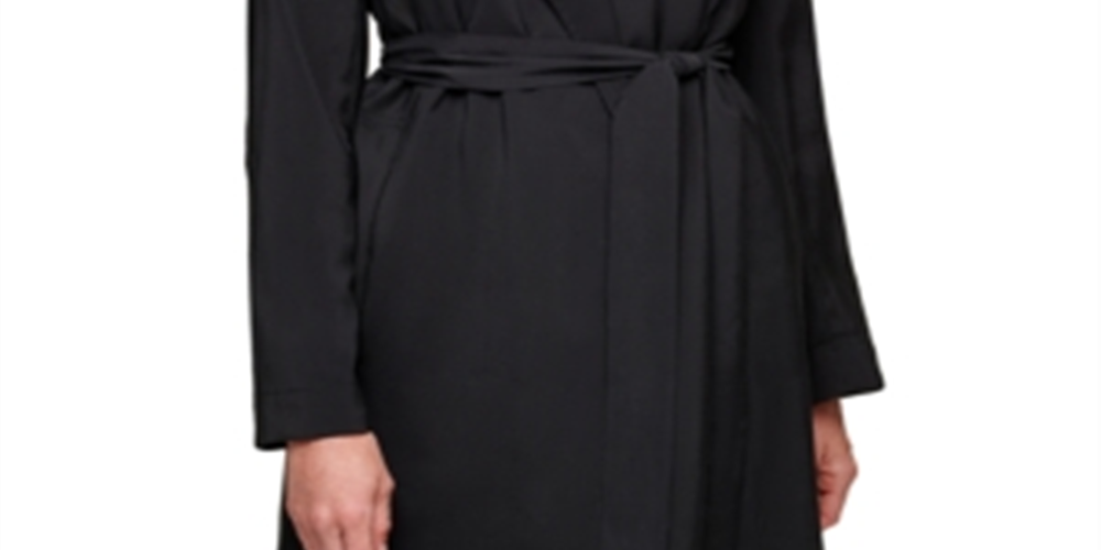 DKNY Women's Tie-Front Topper Jacket Black Size 6 Petite