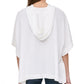 DKNY Women's Logo Poncho Hooded Sweatshirt White Size Medium