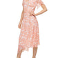 DKNY Women's Floral Print Wrap Dress Pink Size 14