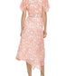 DKNY Women's Floral Print Wrap Dress Pink Size 14