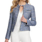 DKNY Women's Zipper Business Tweed Jacket Blue Size 14