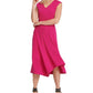 DKNY Women's V Neck Midi Dress Pink Size Medium