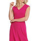 DKNY Women's V Neck Midi Dress Pink Size Medium