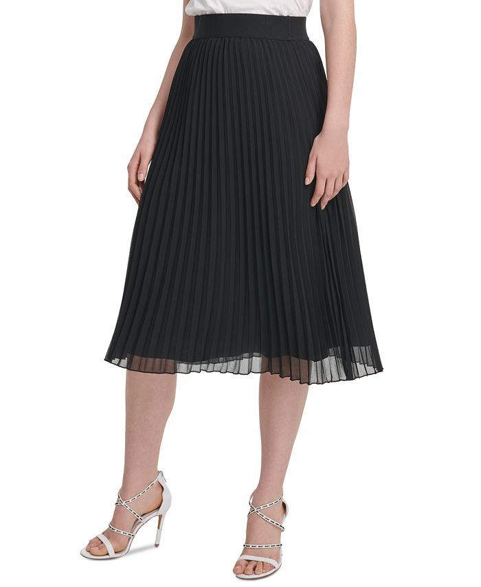 DKNY Women's Pleated Skirt Black Size Small