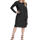 DKNY Women's Side Knot Knee Length Dress Black Size Small