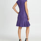 DKNY Women's Cap Sleeve Knee Length Fit Flare Dress Purple Size 10