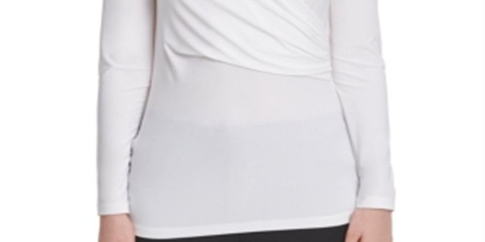 DKNY Women's Side Ruched Top White Size XX-Large