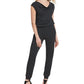 DKNY Women's Drapy Banded Jumpsuit Black Size Small