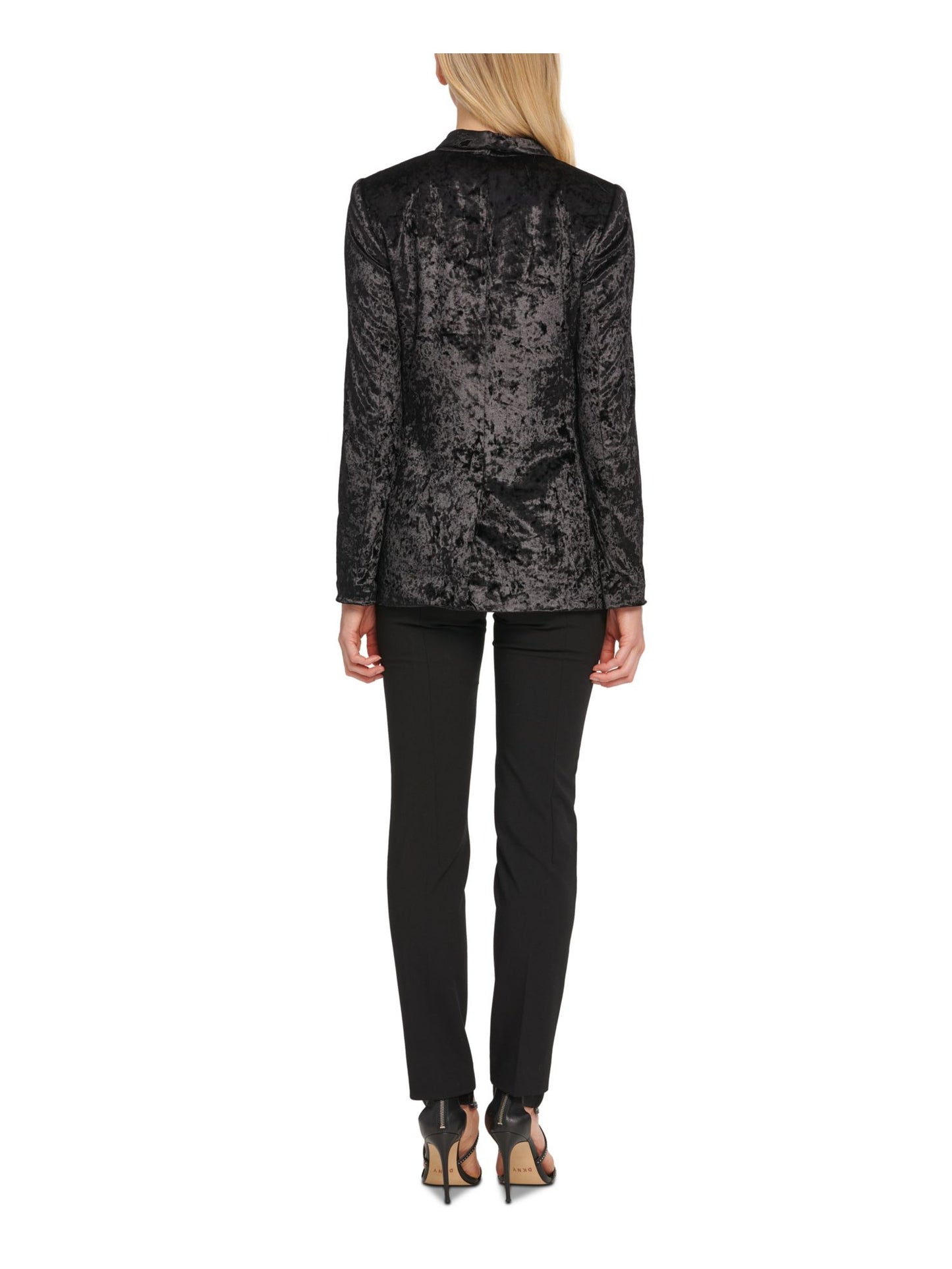 DKNY Women's Velvet Blazer Evening Jacket Black Size 4 Petite