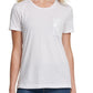 DKNY Women's Sequined Short Sleeve Crew Neck T-Shirt Top White Size X-Large