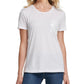 DKNY Women's Sequined Short Sleeve Crew Neck T-Shirt Top White Size Large