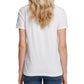 DKNY Women's Sequined Short Sleeve Crew Neck T-Shirt Top White Size Large