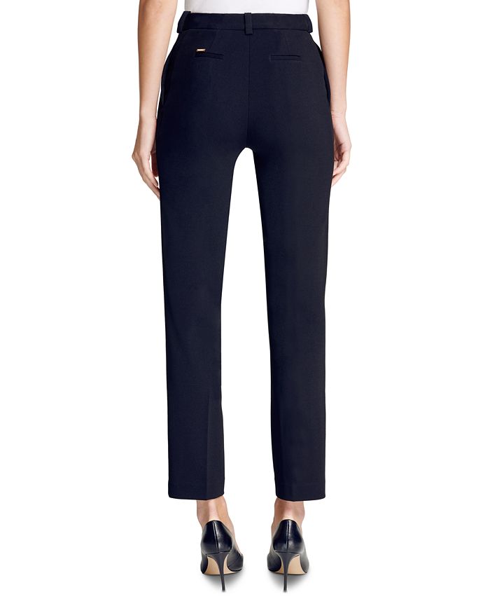 DKNY Women's Stretch Crepe Essex Straight Leg Dress Pants Blue Size 12