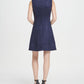 DKNY Women's Suede Zip Fit Flare Dress Blue Size 4
