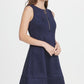 DKNY Women's Suede Zip Fit Flare Dress Blue Size 4