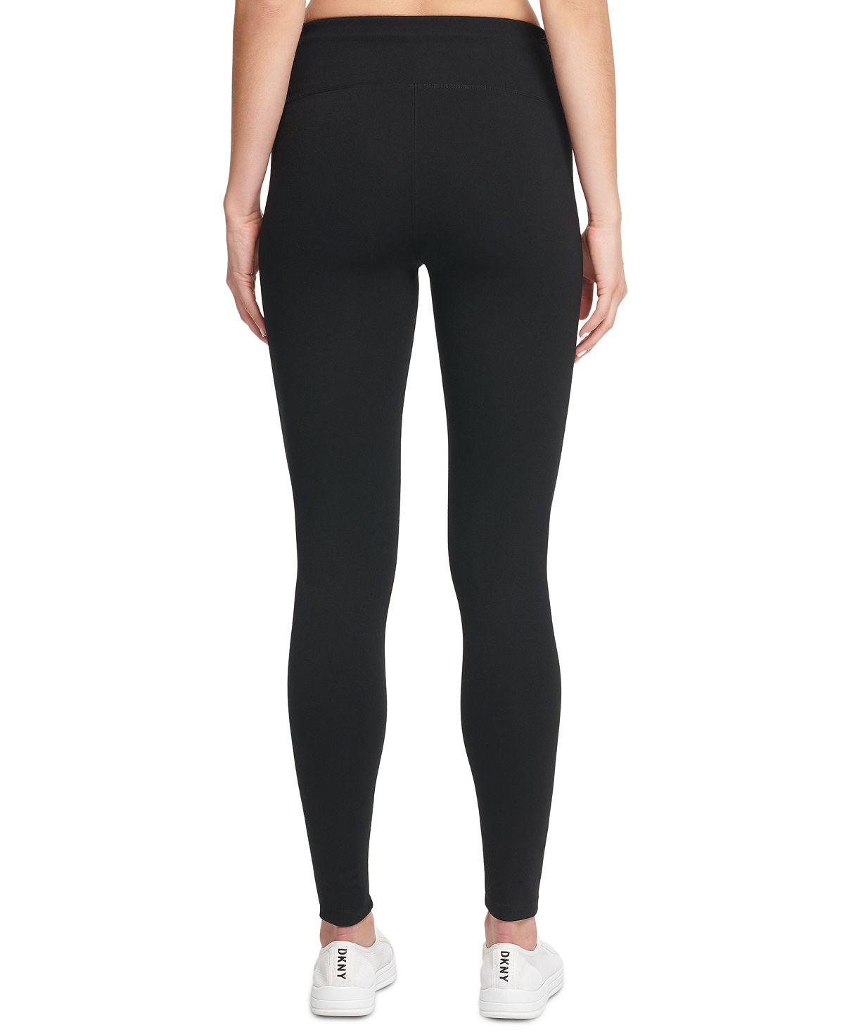 DKNY Women's Tummy Control Compression Full Length Leggings Black Size Large
