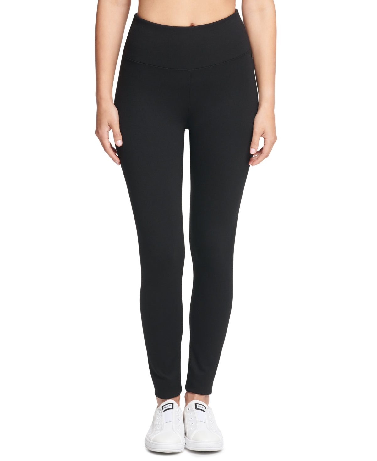 DKNY Women's Tummy Control Compression Full Length Leggings Black Size X-Small