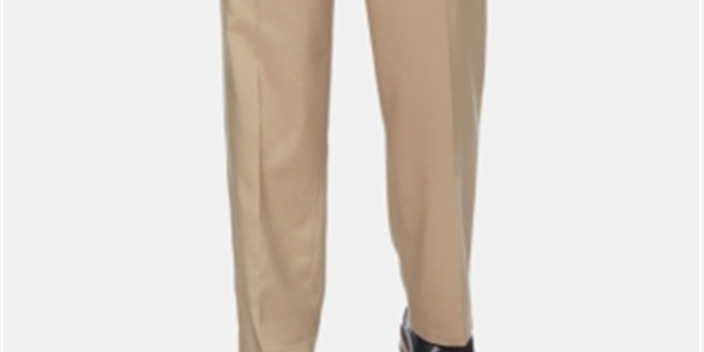 Perry Ellis Men's Portfolio Slim Fit Performance Stretch Crosshatch Dress Pants Brown Size 44X29