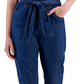 Dollhouse Junior's Denim Strapless Smocked Jumpsuit Blue Size Large