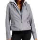 Jou Jou Junior's Hooded Faux Leather Moto Jacket Gray Size X-Large