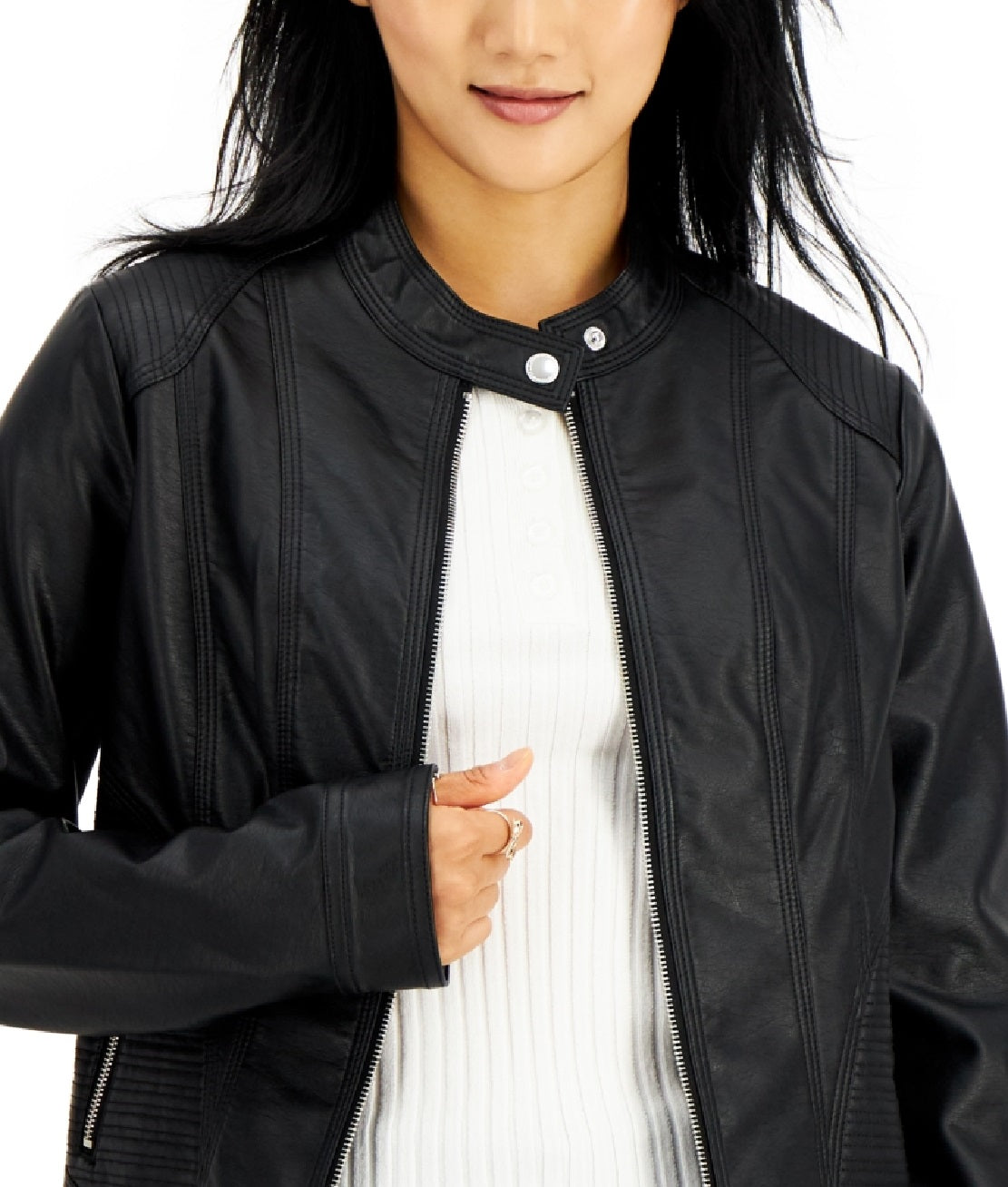 Jou Jou Junior's Faux Leather Jacket Black Size Small