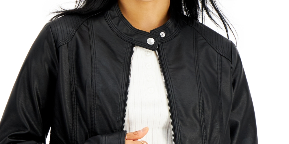 Jou Jou Junior's Faux Leather Jacket Black Size Small