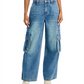 Blanknyc Cargo Jeans in Over Limit Blue