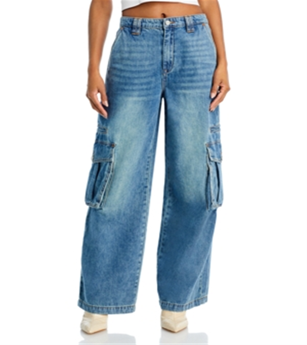 Blanknyc Cargo Jeans in Over Limit Blue