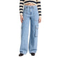 Blanknyc High Rise Wide Leg Cargo Jeans in All Heart Blue