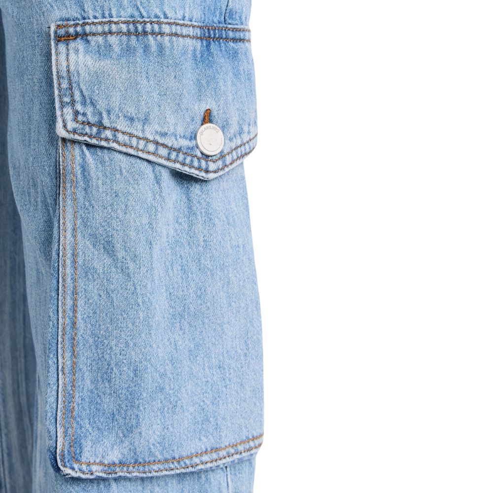 Blanknyc High Rise Wide Leg Cargo Jeans in All Heart Blue