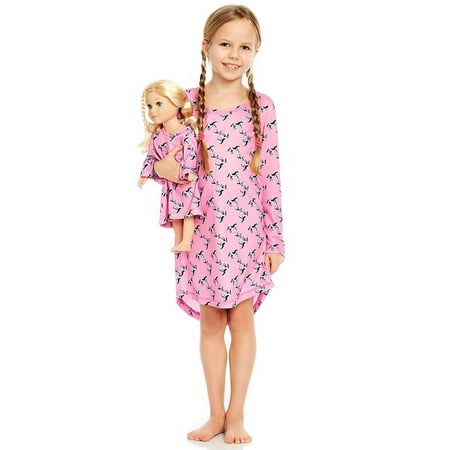 leveret-girl-and-doll-nightgown-set-horse-design