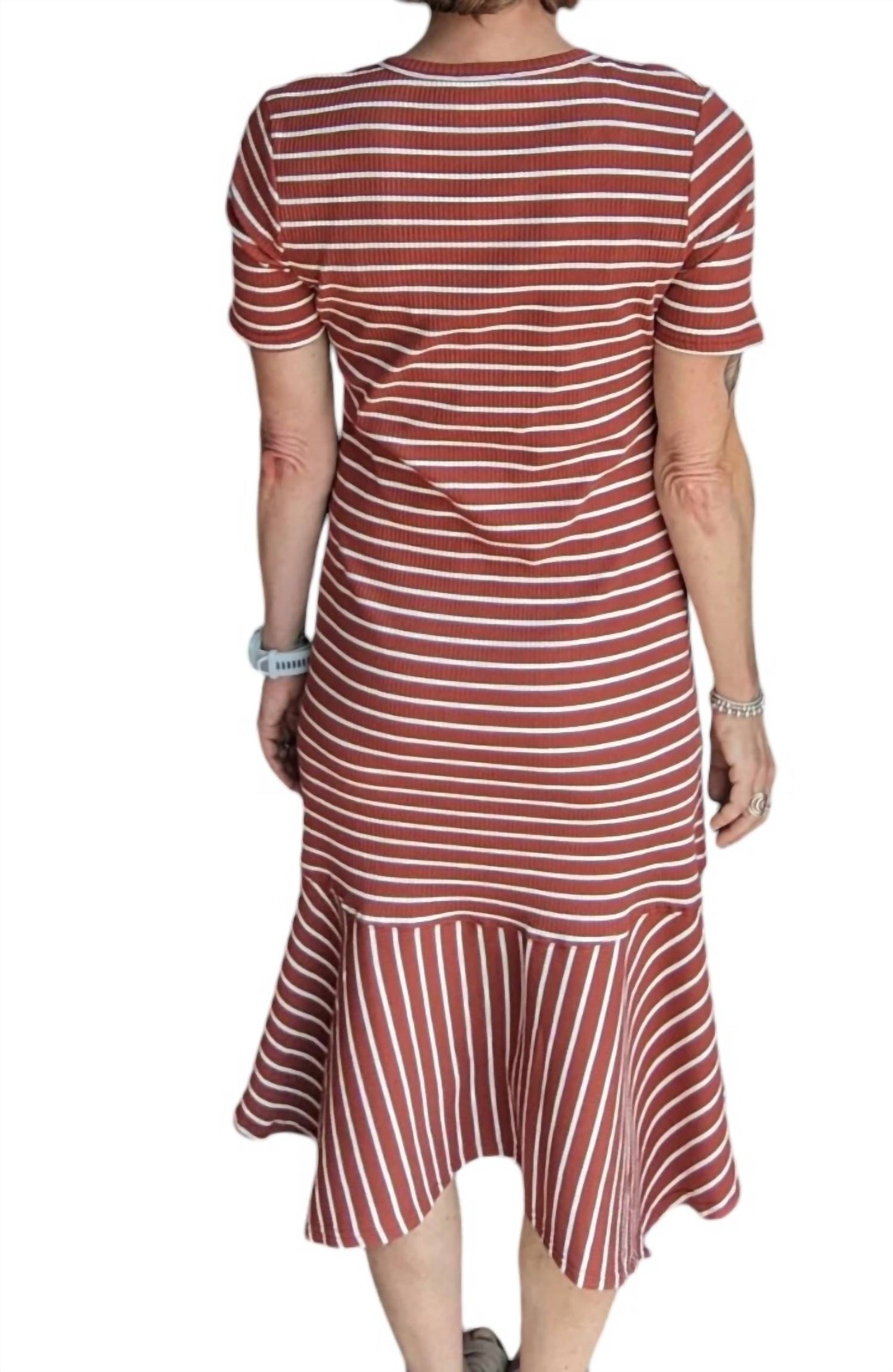 Entro - Stripe Midi Dress