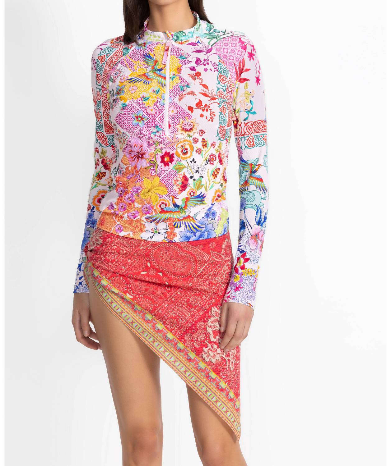 Johnny Was - Reverse Pique Long Sleeve Surf Shirt