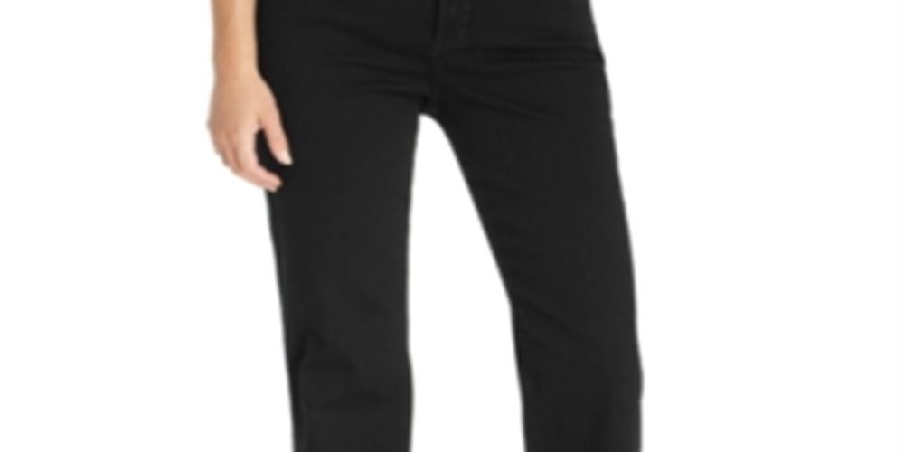 NYDJ Button-Front Barbara Boot Cut Jeans Black Size 16