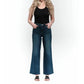 1822 Denim - Raw Hem Wide Leg Crop Jeans