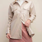 Edit By Nine - Faux Leather Oversized Button Down Shacket