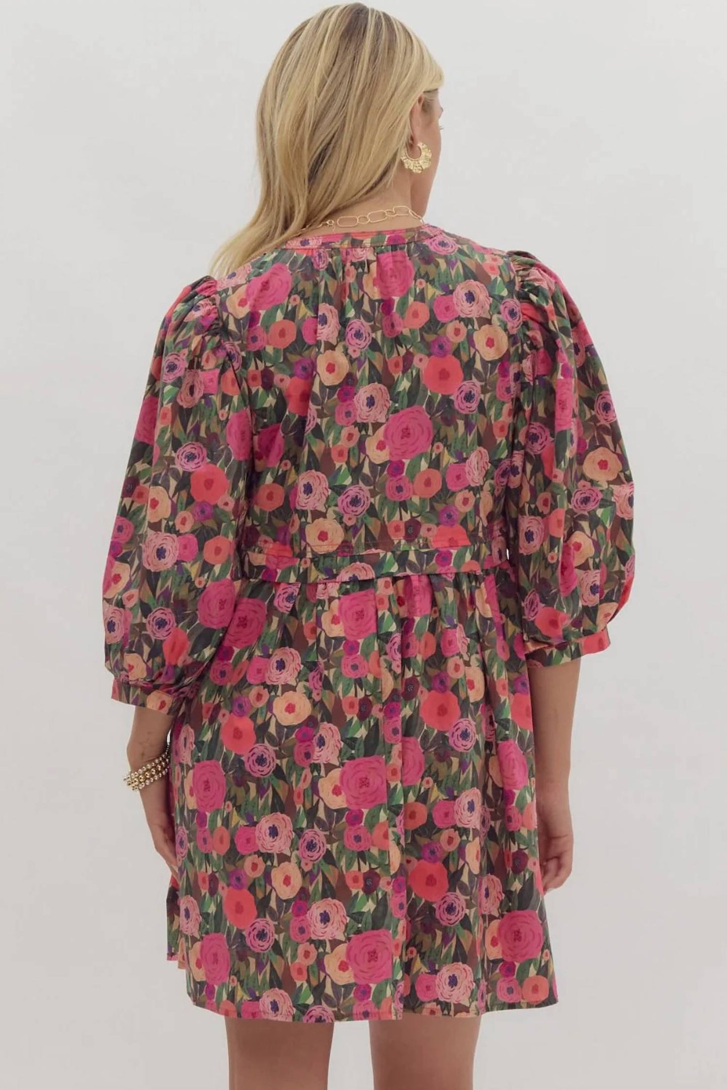 Entro - Floral Puff Sleeve Dress