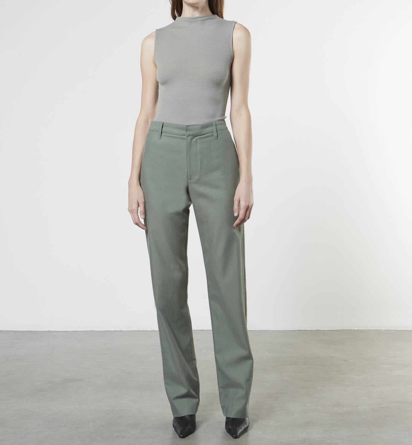 Enza Costa - SILK KNIT RIB SLEEVELESS MOCKNECK