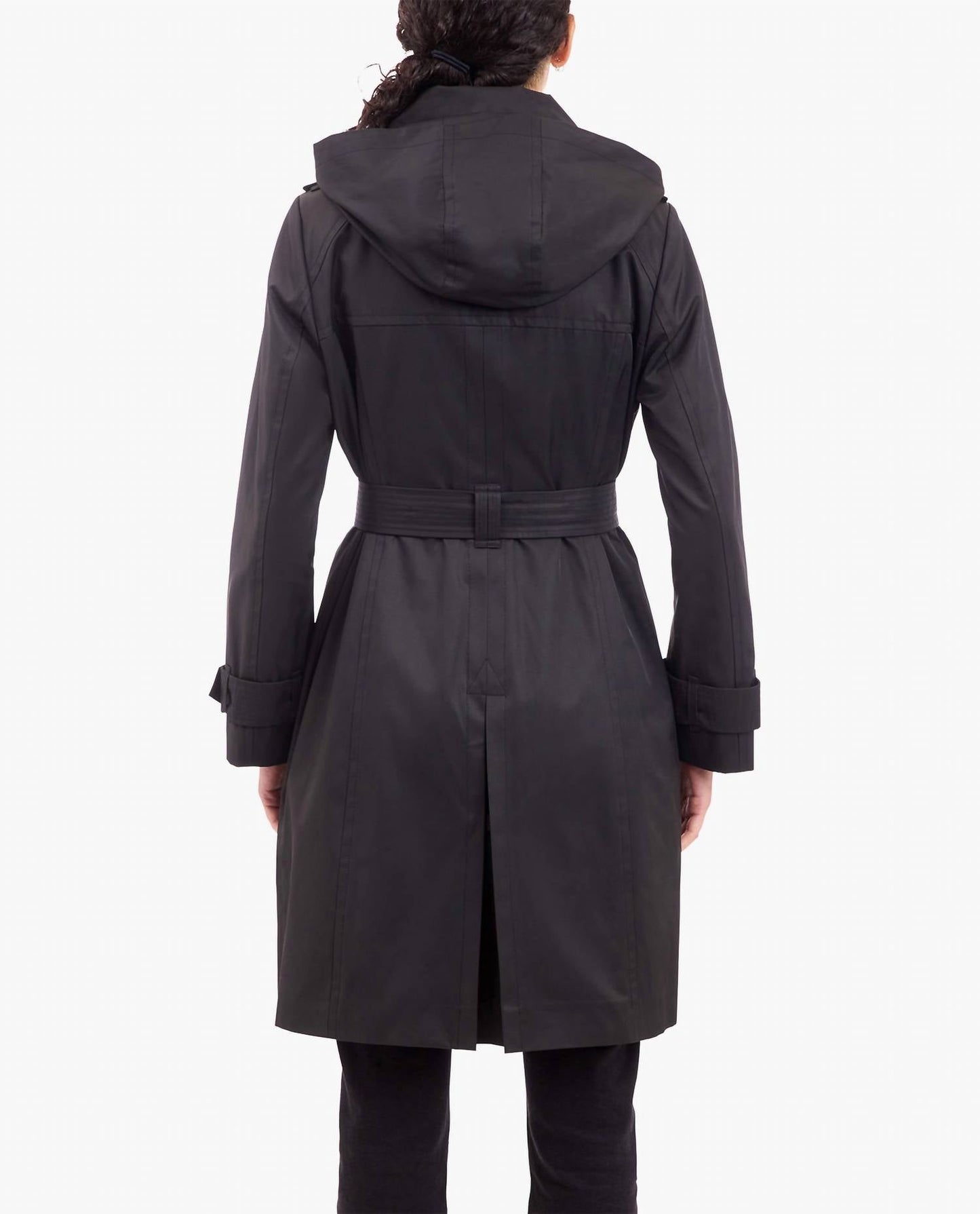 London Fog - Double Breasted Trench With Button Off Hood
