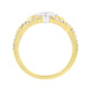 10K Two Tone Color 2/3 Cttw Diamond Kite and Twist Shank Ring (H-I Color,SI2-I1 Clarity)