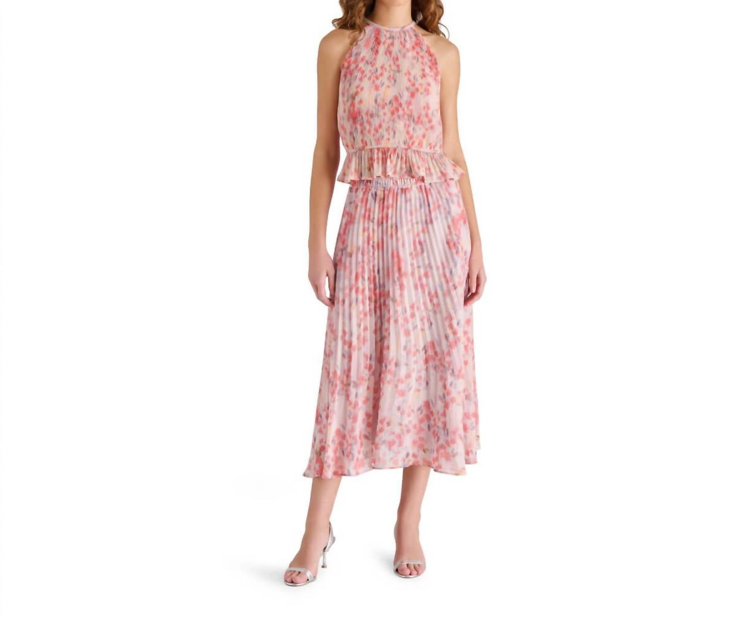Steve Madden - Raina Floral Pleated Midi Skirt