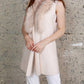 Dolce Cabo - Women's Cream Fur Collar Vest