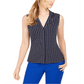 Calvin Klein Women s Dot Print V Neck Top Blue Size Small