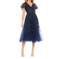Mac Duggal - Embellished Fluttersleeve Tea Length Dress