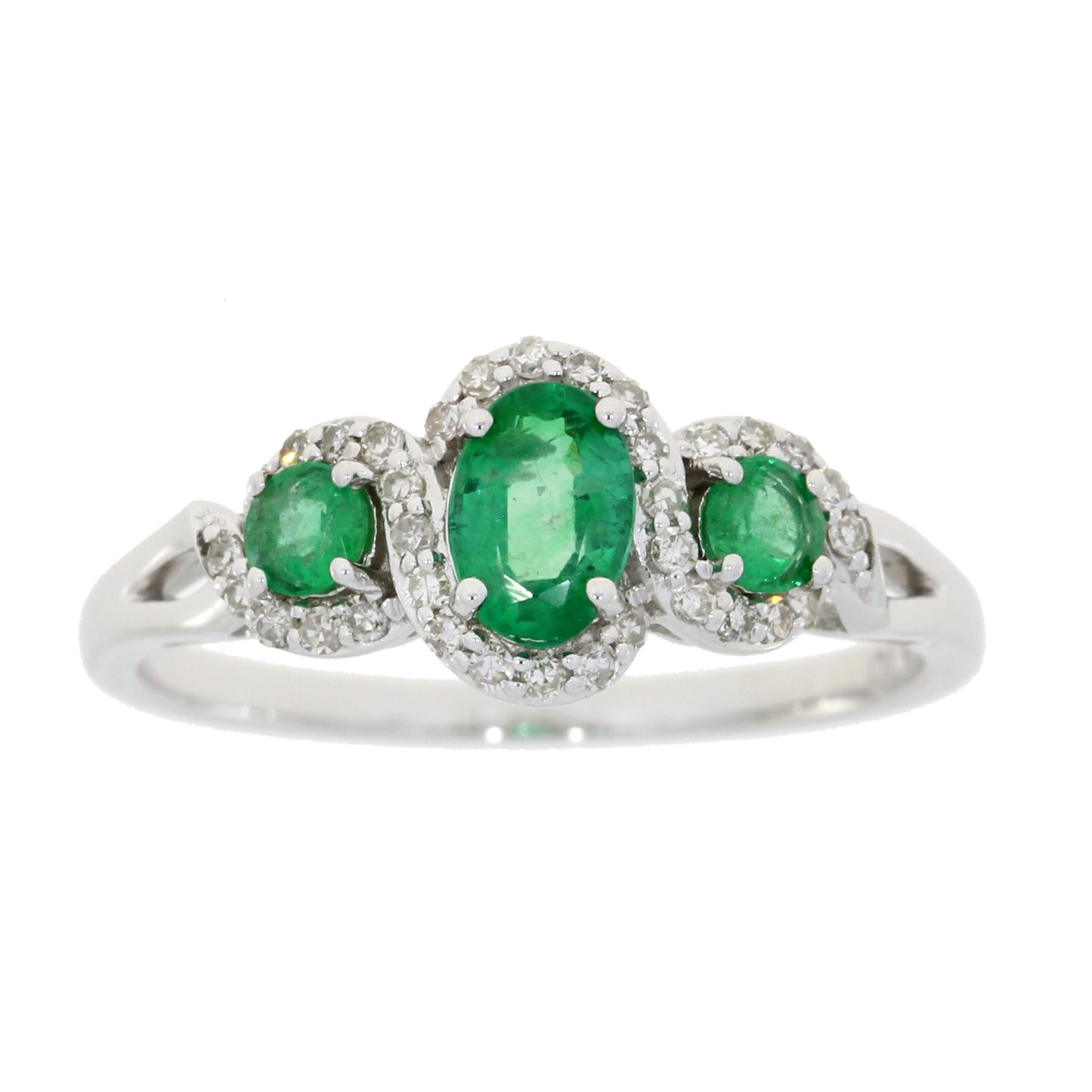 .84ct एमराल्ड डायमंड रिंग 14KT व्हाइट गोल्ड