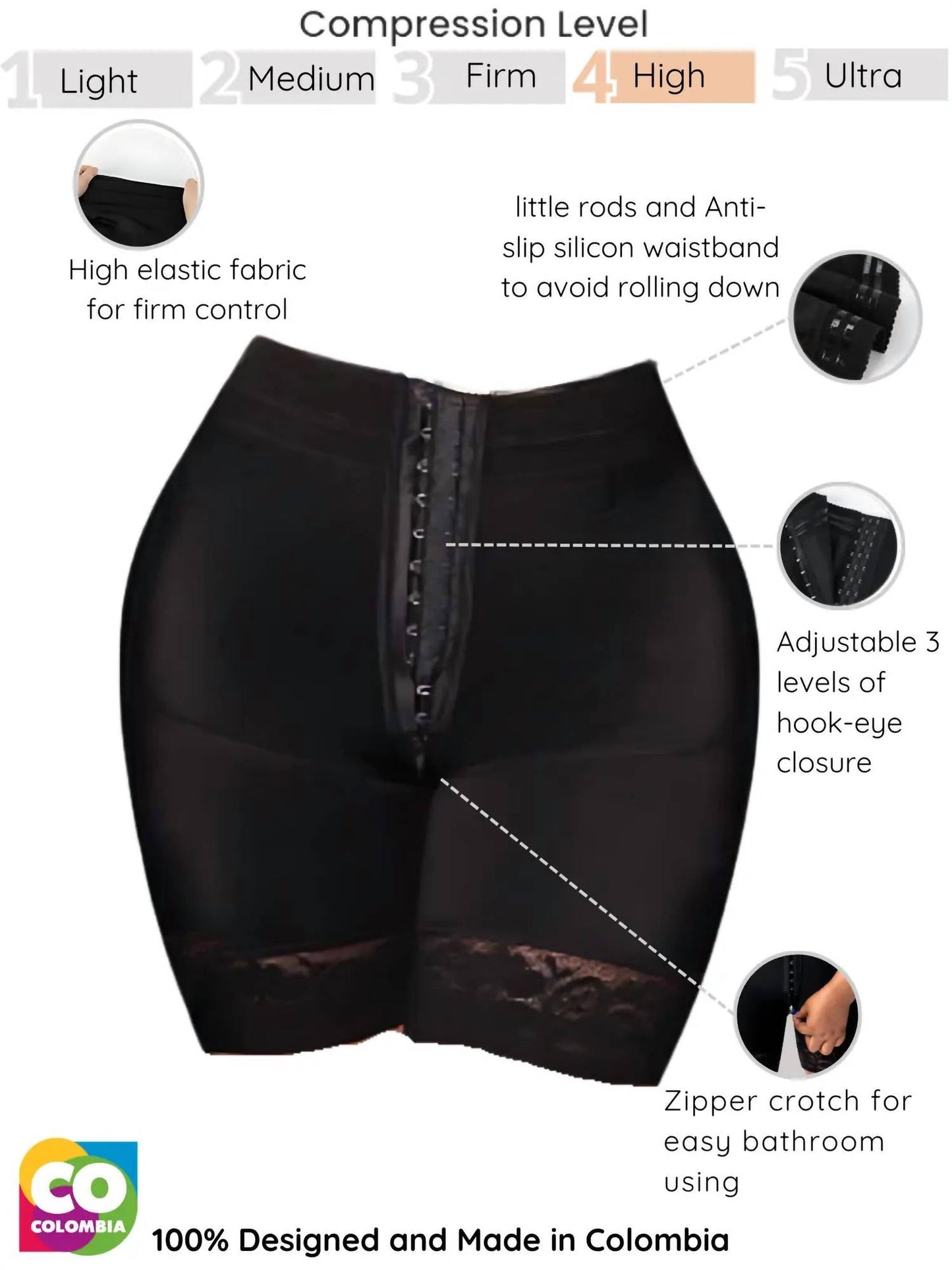Siluets - High Waist Tummy Control Shapewear Shorts